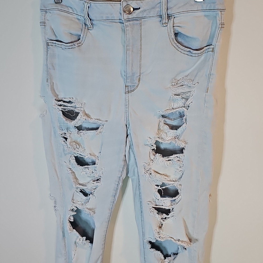 American Eagle Super Stretch Size 14 Light Wash High Rise Jeggings